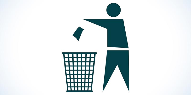 waste disposal person throwing away trash